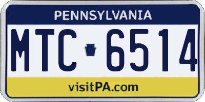 PA license plate MTC6514
