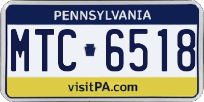 PA license plate MTC6518