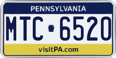 PA license plate MTC6520