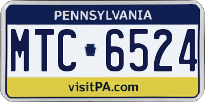 PA license plate MTC6524