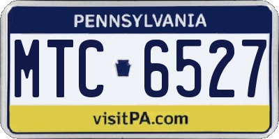 PA license plate MTC6527