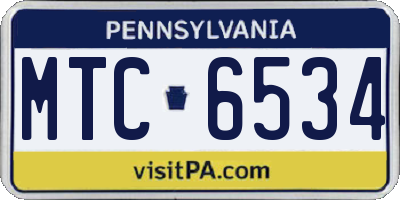 PA license plate MTC6534
