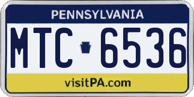 PA license plate MTC6536