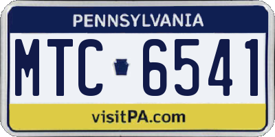 PA license plate MTC6541