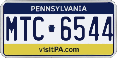 PA license plate MTC6544