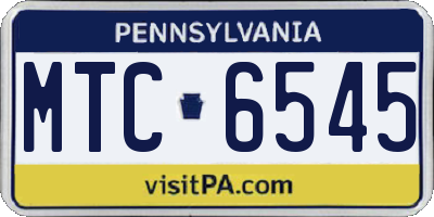 PA license plate MTC6545