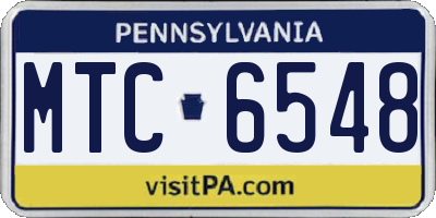 PA license plate MTC6548