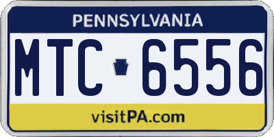PA license plate MTC6556
