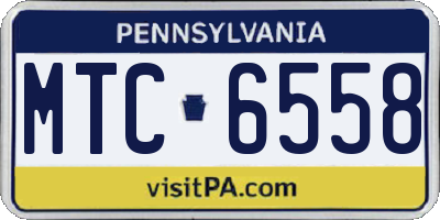 PA license plate MTC6558