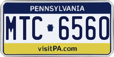 PA license plate MTC6560