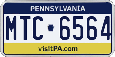 PA license plate MTC6564