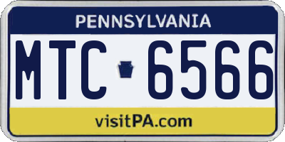 PA license plate MTC6566