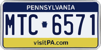 PA license plate MTC6571