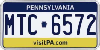 PA license plate MTC6572