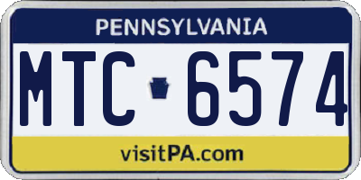PA license plate MTC6574