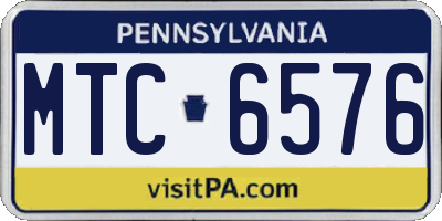 PA license plate MTC6576