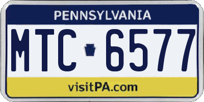 PA license plate MTC6577