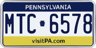 PA license plate MTC6578