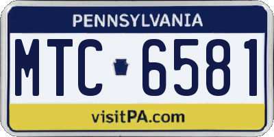 PA license plate MTC6581