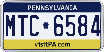 PA license plate MTC6584