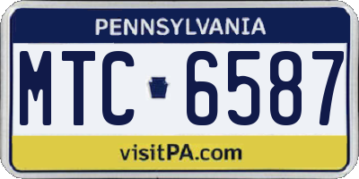 PA license plate MTC6587