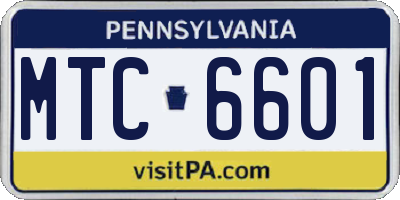 PA license plate MTC6601