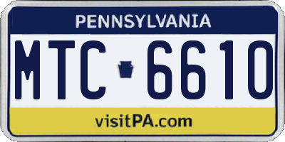 PA license plate MTC6610