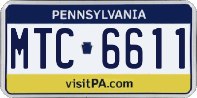 PA license plate MTC6611