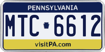 PA license plate MTC6612