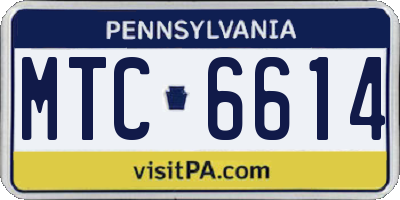 PA license plate MTC6614
