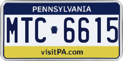 PA license plate MTC6615