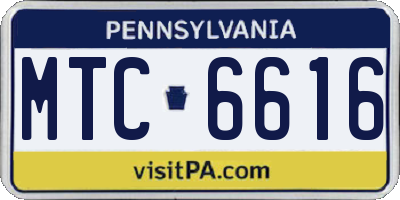 PA license plate MTC6616