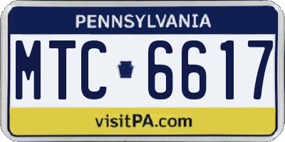 PA license plate MTC6617