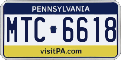 PA license plate MTC6618
