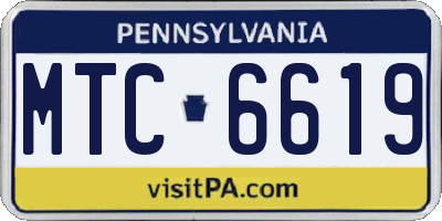 PA license plate MTC6619