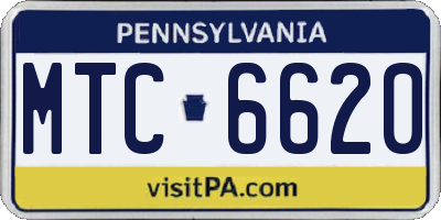 PA license plate MTC6620