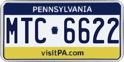 PA license plate MTC6622
