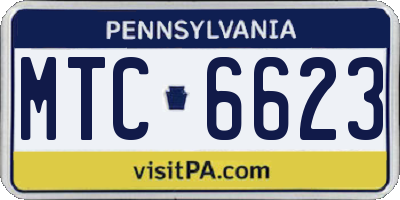 PA license plate MTC6623