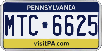 PA license plate MTC6625