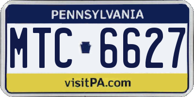 PA license plate MTC6627