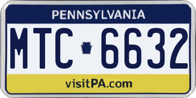 PA license plate MTC6632