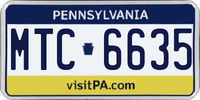 PA license plate MTC6635