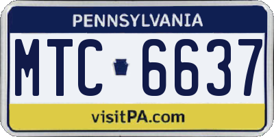 PA license plate MTC6637