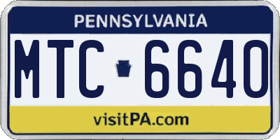 PA license plate MTC6640