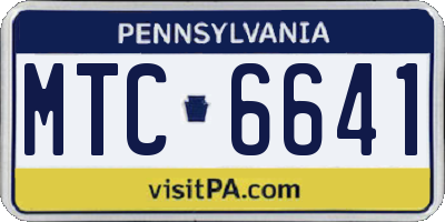 PA license plate MTC6641