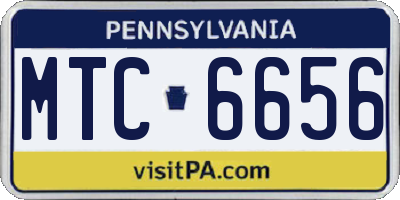 PA license plate MTC6656