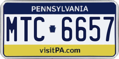 PA license plate MTC6657