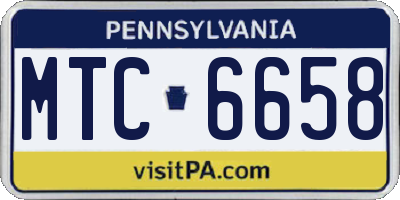 PA license plate MTC6658