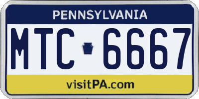 PA license plate MTC6667