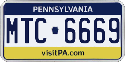 PA license plate MTC6669